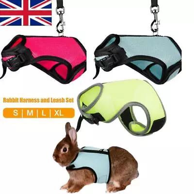 £6.89 • Buy Rabbit Guinea Pig Rat Ferret Harness & Lead Breathable Soft Pet Leash Set