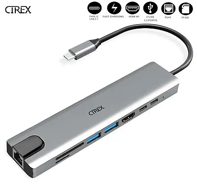 $37.90 • Buy USB C HUB Type-C To USB 3.0 4K HDMI SD/TF PD Port Thunderbolt MacBook Phones
