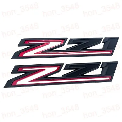 NEW 2pc 2019 - 2024 Chevy Silverado Z71 4x4 Emblem Fender Letter Badge Red Black • $28.95