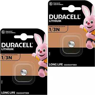 2 X Duracell 1/3N 3V Lithium Batteries DL1/3 N CR1/3N CR1-3N 2L76 Longest Expiry • £8.59