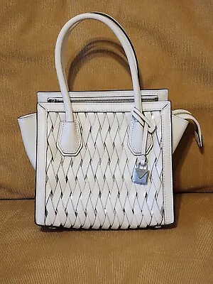 Michael Michael Kors Womens White Patent Lattice Handbag  • $29.99