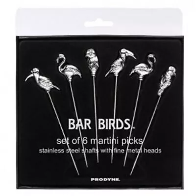 Bar Birds Cocktail Picks Martini Olives Appetizers Cheese Fruit (set Of 6) #PBB6 • $14.48
