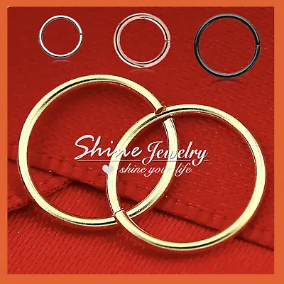 $3.44 • Buy 6-8-10mm Sterling Silver Small Hoop Earring Sleeper Ear Nose Lip Piercing Ring