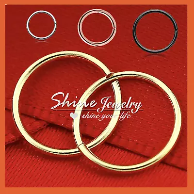 $2.40 • Buy 6-8-10mm Sterling Silver Small Hoop Earring Sleeper Ear Nose Lip Piercing Ring