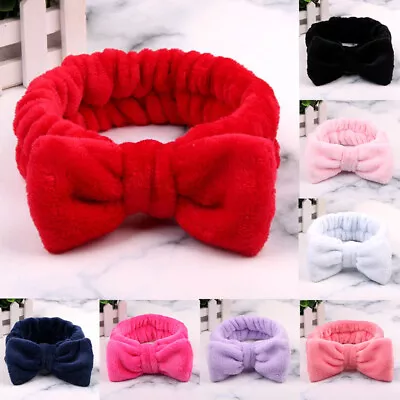 Fleece Fluffy Elastic Headband Makeup Cosmetic Facial Shower Spa Hair Band ! • £3.59