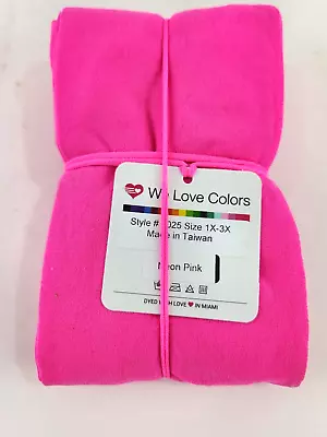 Neon Pin Microfiber Ankle Length Footless Tights #1025 Size 1X-3X We Love Colors • £9.49