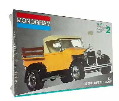 Monogram 29 Ford Roadster Pickup 1:24 Model Car Kit #7555 Sealed 1991 Made USA • $38