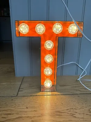 Awesome Reclaimed Light Up Fairground Letter 'T’ Metal  31cm Working • £29.99