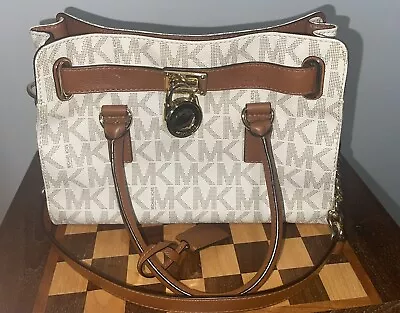 Michael Kors Signature Hamilton Medium Satchel Bag With Gold Chain And Lock&Key • $100