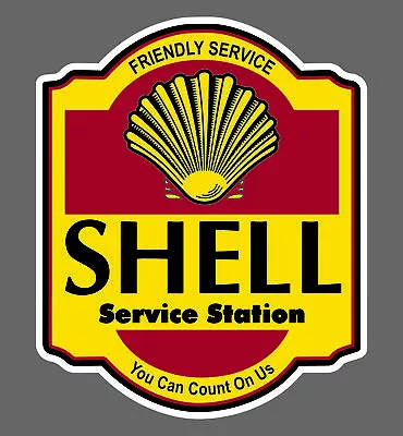 Set (2) Of  Vintage Shell Service Decal Sticker Choose Size • $8.55