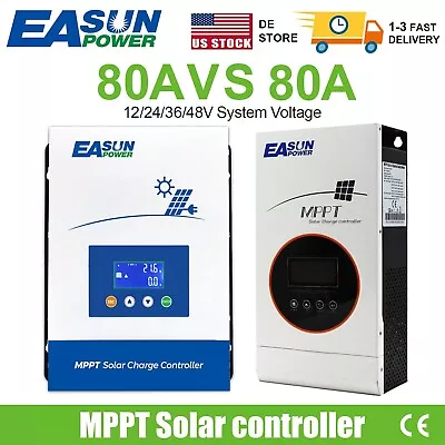 Easun MPPT 80A Solar Charge Controller For 12V 24V 36V 48V DC Battery Regulator • $129.99