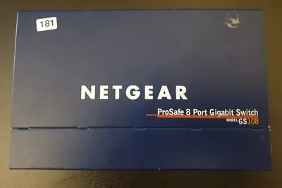 Netgear ProSafe GS108 8-port Gigabit Ethernet Network Switch (181) • £9.99