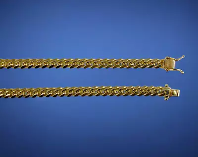 6.6mm 18K Yellow Gold Solid Miami Cuban Link Chain Necklace Real Men Women • $5143.50