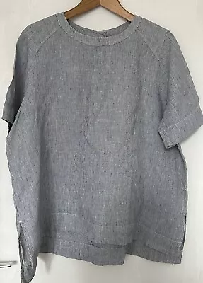Marks And Spencer Short Sleeve Pure Linen Blouse Size Uk 20 • £8.99