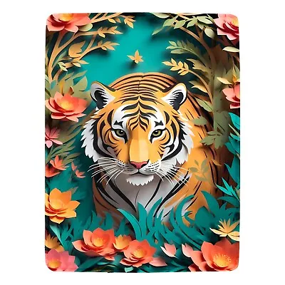 Tiger In Paper-Cut Art  Ultra-Soft Micro Fleece Blanket • $55.99