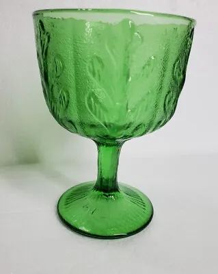 Vintage FTD Green Glass With Leave Motif • $15.99