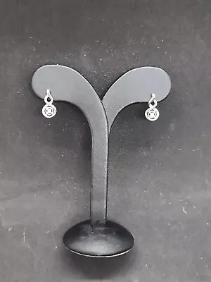 £25 • Buy Beautiful Vintage Designer Silver Diamond Twisted Knit Drop Earrings 