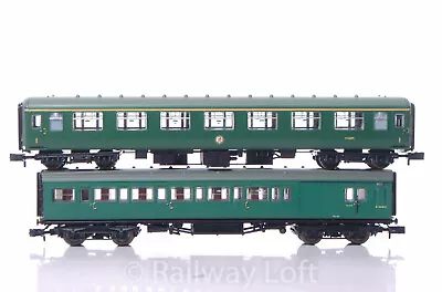 N Gauge - Two SR Region Coaches In BR Green By Dapol & Graham Farish 374-951 • £34