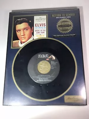 ELVIS PRESLEY Return To Sender 45 Framed RIAA-Certified Platinum Record New! • $34.99