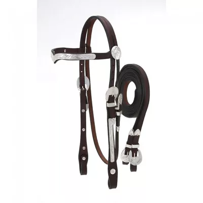 $60 • Buy Royal King Dark Oil V Browband Show Headstall And Reins Horse Tack