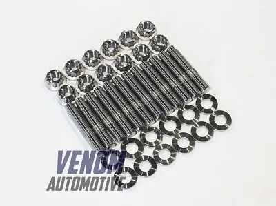 Venom Automotive TITANIUM RB25 RB30 EXHAUST MANIFOLD STUD NUT & WASHER KIT • $195.90