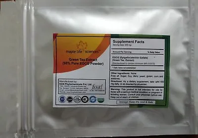 EGCG 98% Pure By HPLC Powder Epigallocatechin Gallate Green Tea Extract Powder • $85.06