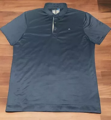 J Lindeberg Polo Shirt Mens Gray Short Sleeve Regular Fit Golf Size Large • $31.90