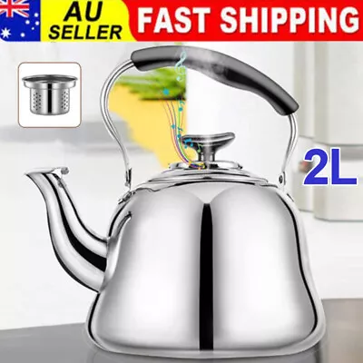 AU Stainless Household Kettle Stovetop Teapot 2Liter Whistle Kettle Fast To Boil • $27.68