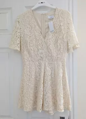 Zip Back Playsuit Lace Cream UK 14 • £6