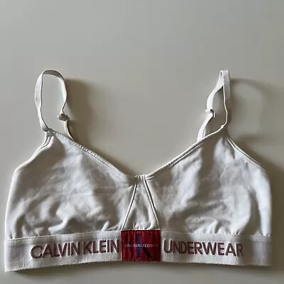 Ladies Calvin Klein White Bralette Size Large • £7.99