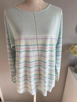 Womens WoolOvers Linen Blend Multicoloured Lightweight Jumper Size Large  • £25