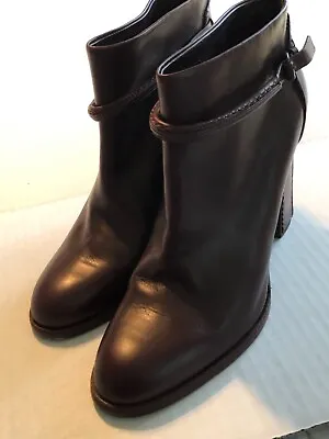 Veronique Branquinho Womens Brown Leather Ankle Heel Boot Size 39 • $75