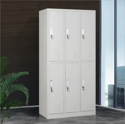 Locker Metal Storage Cabinet With 6 Lockable Doors For School Gym Clubhouse NEW • £255.98