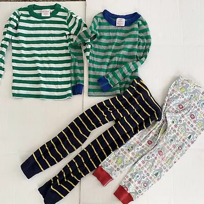 Hanna Andersson 120 Pajamas Lot Of 4 Mix Match Long Sleeves Pants Stripes Pengui • $29.99