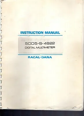 Original Racal-Dana Model 5005-S-4622 Digital Multmeter Inst. Manual 1981 • $20.99