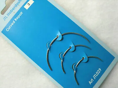 £1.99 • Buy Hand Sewing Needles Curved Repair Upholstery Craft Knit Quilting Needle 3pcs 