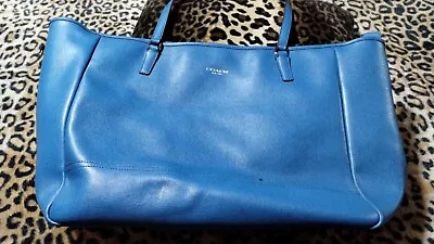 Coach Blue Saffiano Leather City Tote Shoulder Handbag Purse 23822 Large • $85