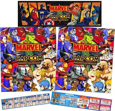 Marvel Vs Capcom Arcade Art Kit -  Side Art Moves List Arcade Marquee • $49.95