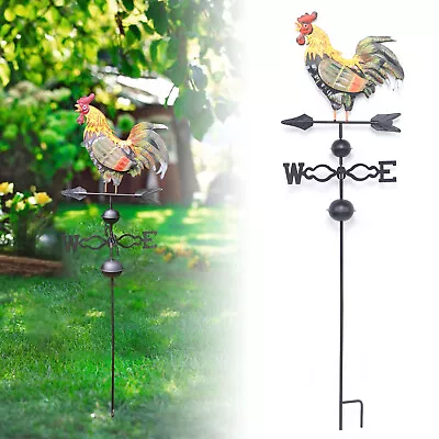 Iron Rooster Cockerel Weather Vane / Weathervane For Garden Outdoor Wind Vane • £26