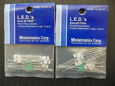 Miniatronics #12-250-05 5mm Bi-Polar Red/Green  LEDs Lot Of 2 Packs • $10