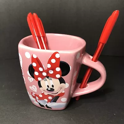 Minnie Mouse Mug Disney- Jerry Leigh Pink White Hearts & Polka Dots- Free Ship! • $18