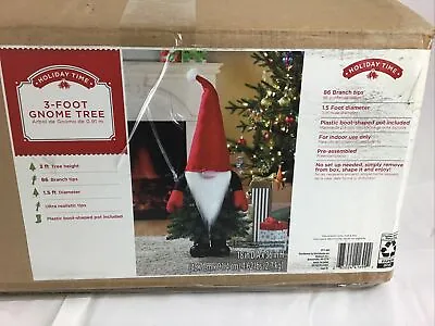 Holiday Time 3 Foot Gnome Christmas Tree Red Beard Whimsical New In Box • $31.99