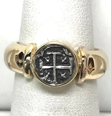 ATOCHA Coin Ring 14k Yellow Gold Sunken Treasure Shipwreck Jewelry Ladies Mens • $838.95