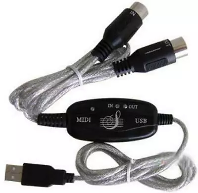 USB IN-OUT MIDI Interface Cable Converter PC To Music Keyboard Adapter Cord USA • $8.57