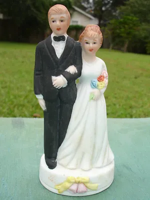 Vintage Style Porcelain Wedding Cake Bride And Groom Topper. • $14.99