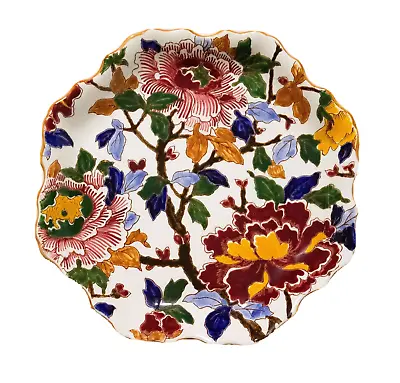 £76.58 • Buy Gien Faiencerie De Gien Piviones Peonies Scalloped Plate 8-1/2  Floral French