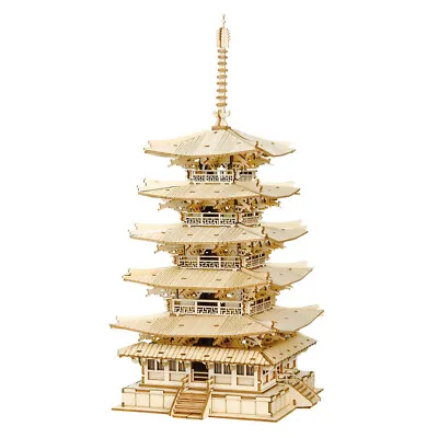 $105.88 • Buy DIY 3D Five-storied Pagoda Wooden Puzzle Game Assembly Toy Children Adult Gift 
