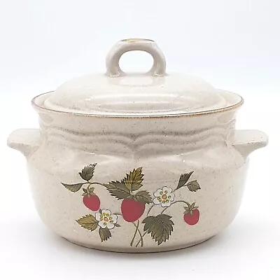 La Fraise Strawberry Single Casserole & Lid Sunmarc Endura Stoneware Japan • $13.50