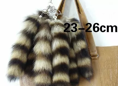 10pcs/Lot Real Large American Raccoon Tail Fur Keychain Tassel Bag Tag Charm • $49.99