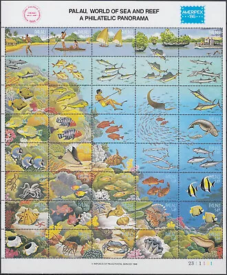 Palau S/S Ameripex '86 World Of Sea & Reef 1986 MNH-65 Euro • $20